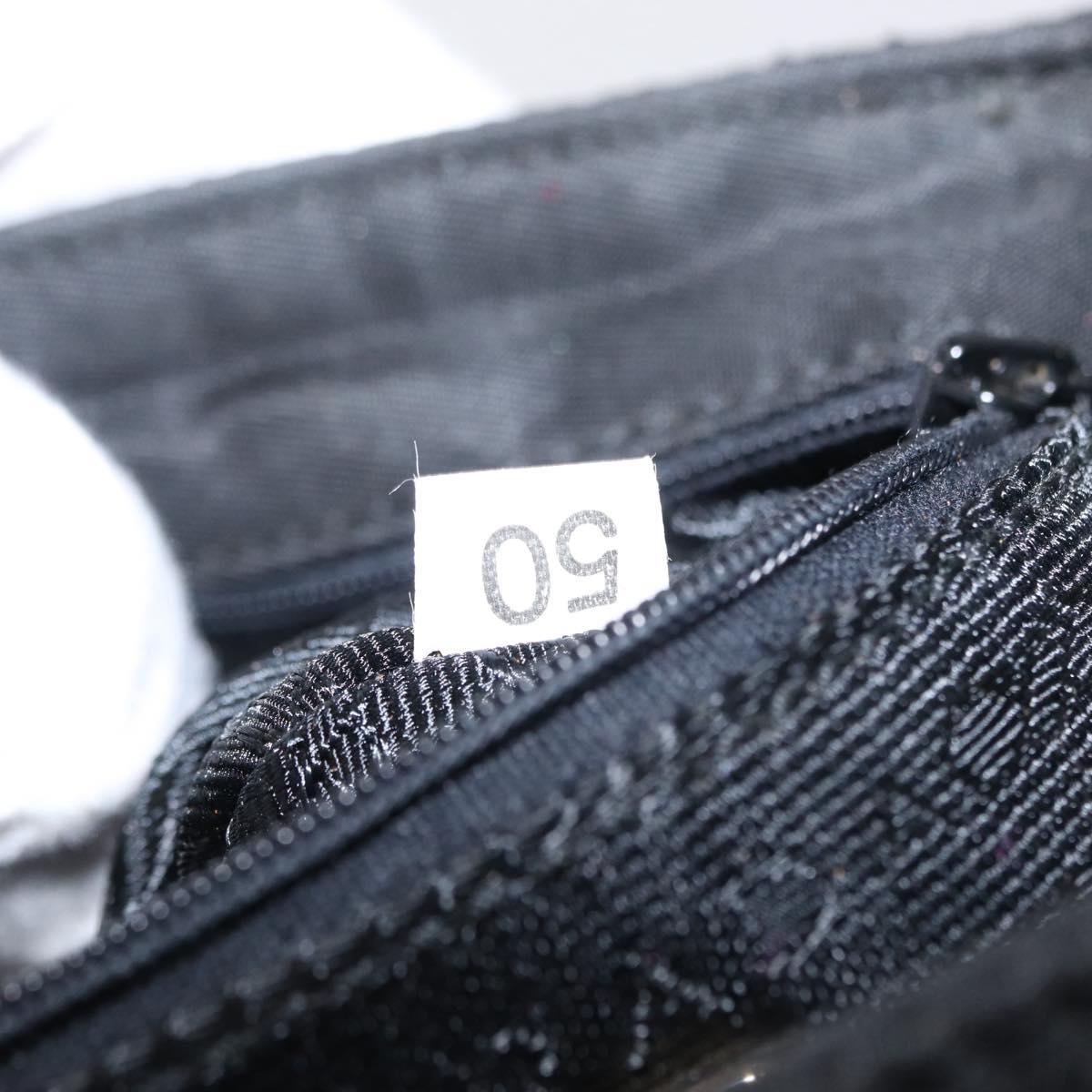 PRADA Chain Shoulder Bag Nylon Black Gold Auth bs31141