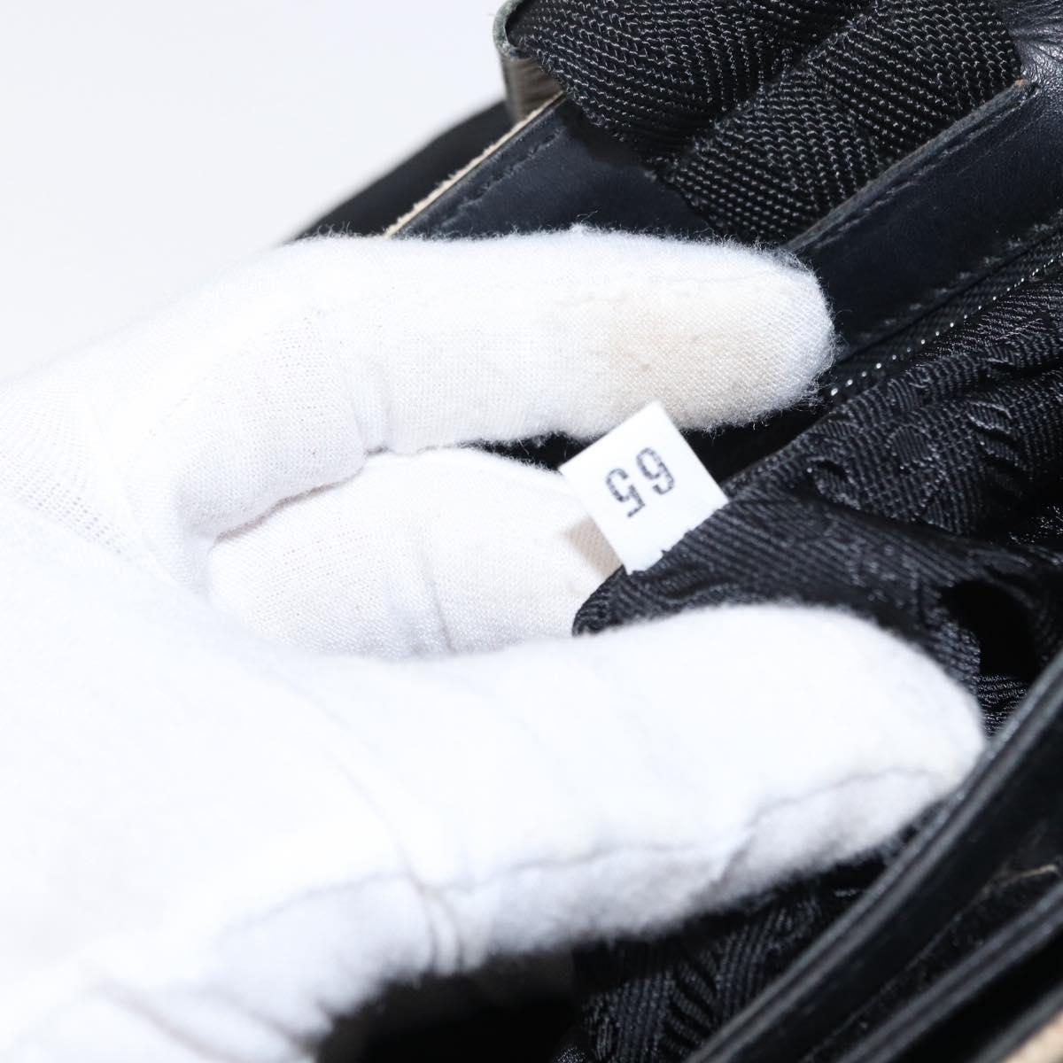 PRADA Hand Bag Canvas Beige Silver Auth bs31142