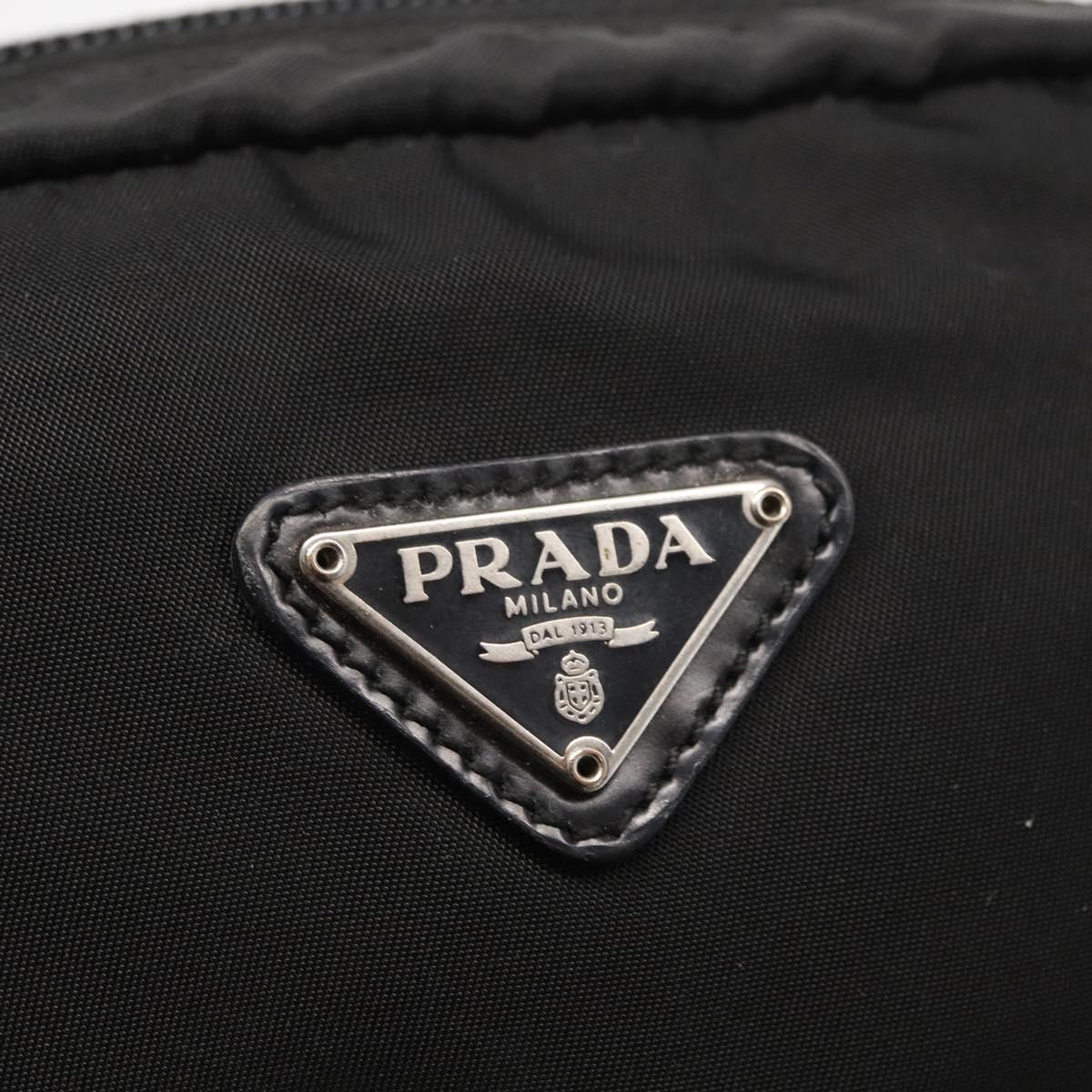 PRADA Pouch Nylon Black Silver Auth bs31143