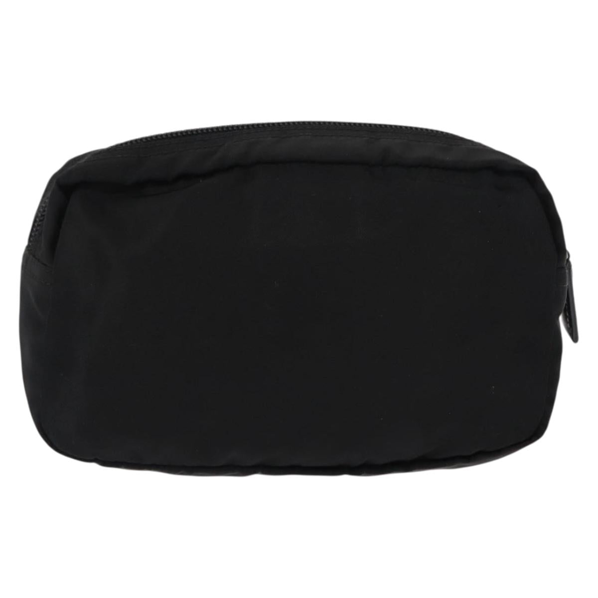 PRADA Pouch Nylon Black Silver Auth bs31143