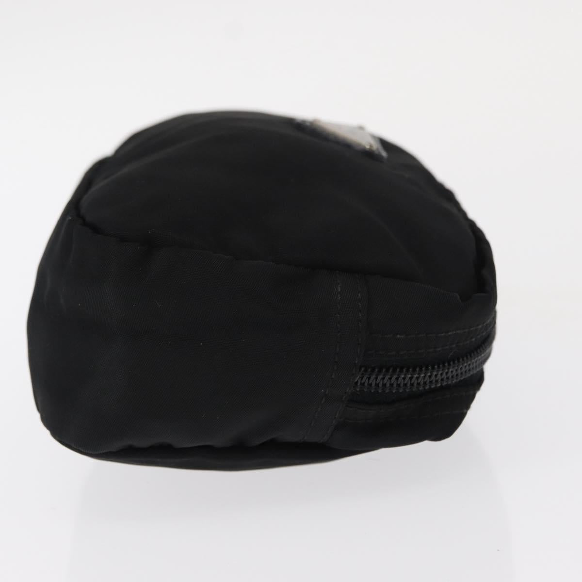 PRADA Pouch Nylon Black Silver Auth bs31143