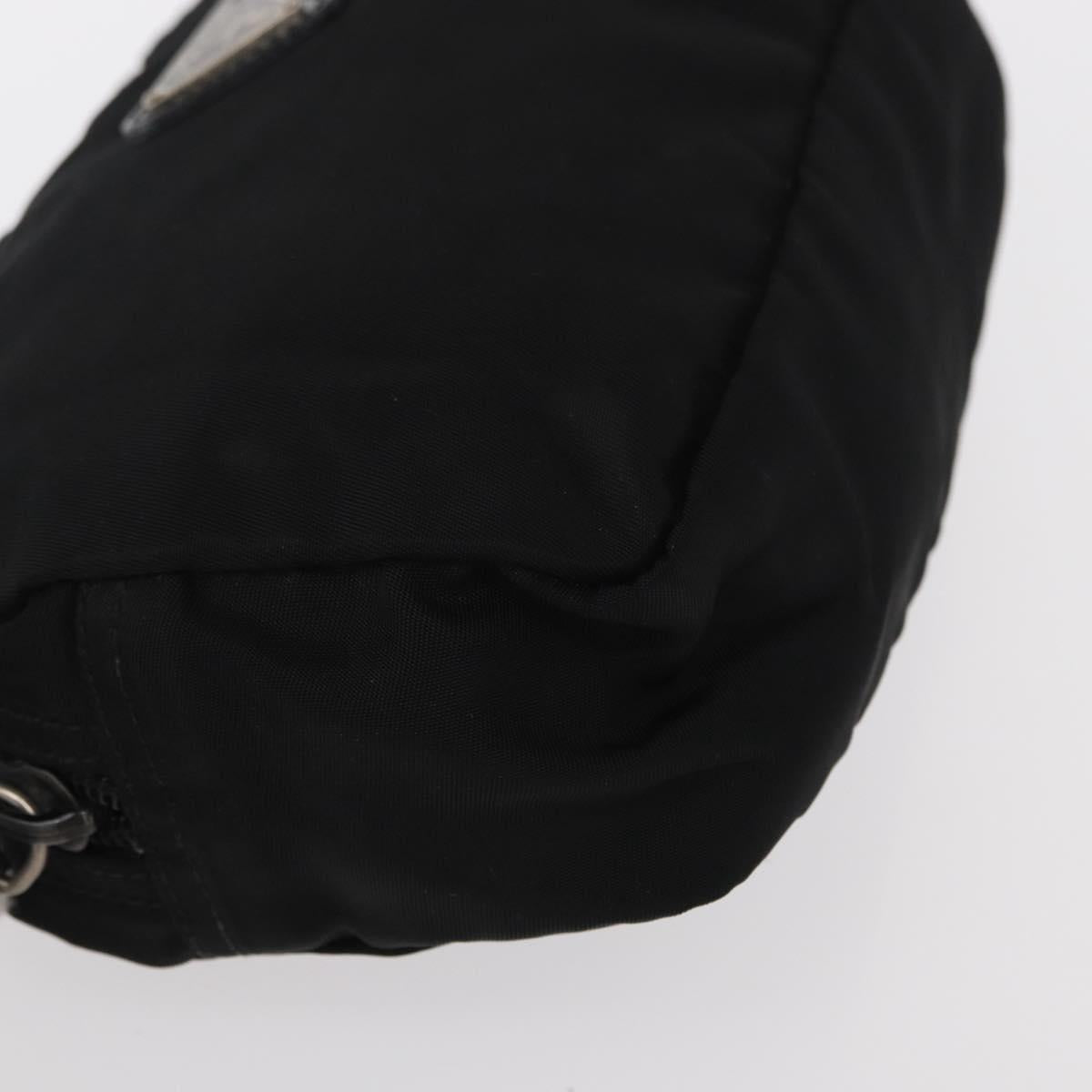 PRADA Pouch Nylon Black Silver Auth bs31143