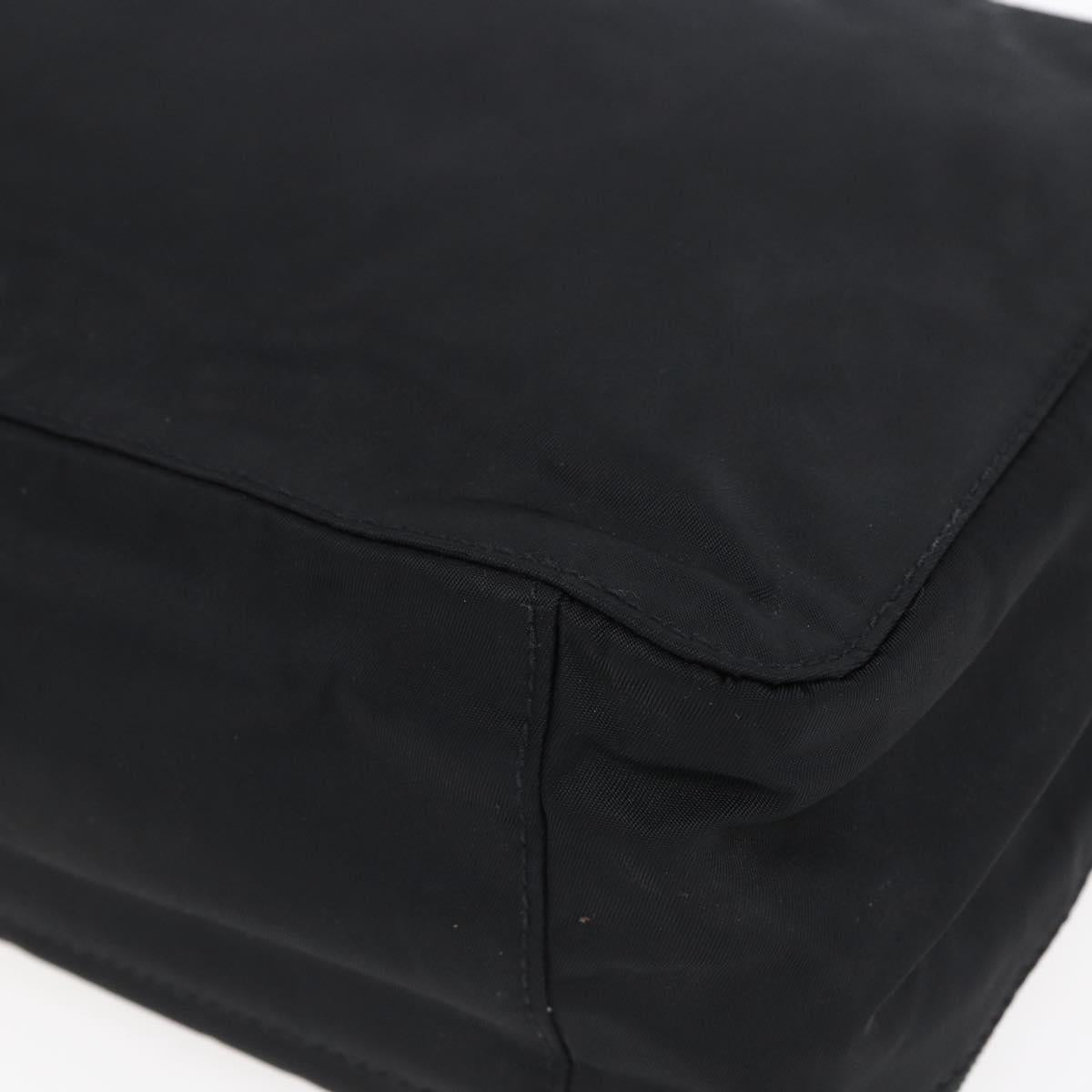 PRADA Hand Bag Nylon Black Silver Auth bs31144