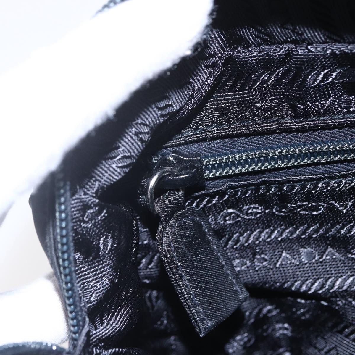 PRADA Hand Bag Nylon Black Silver Auth bs31144