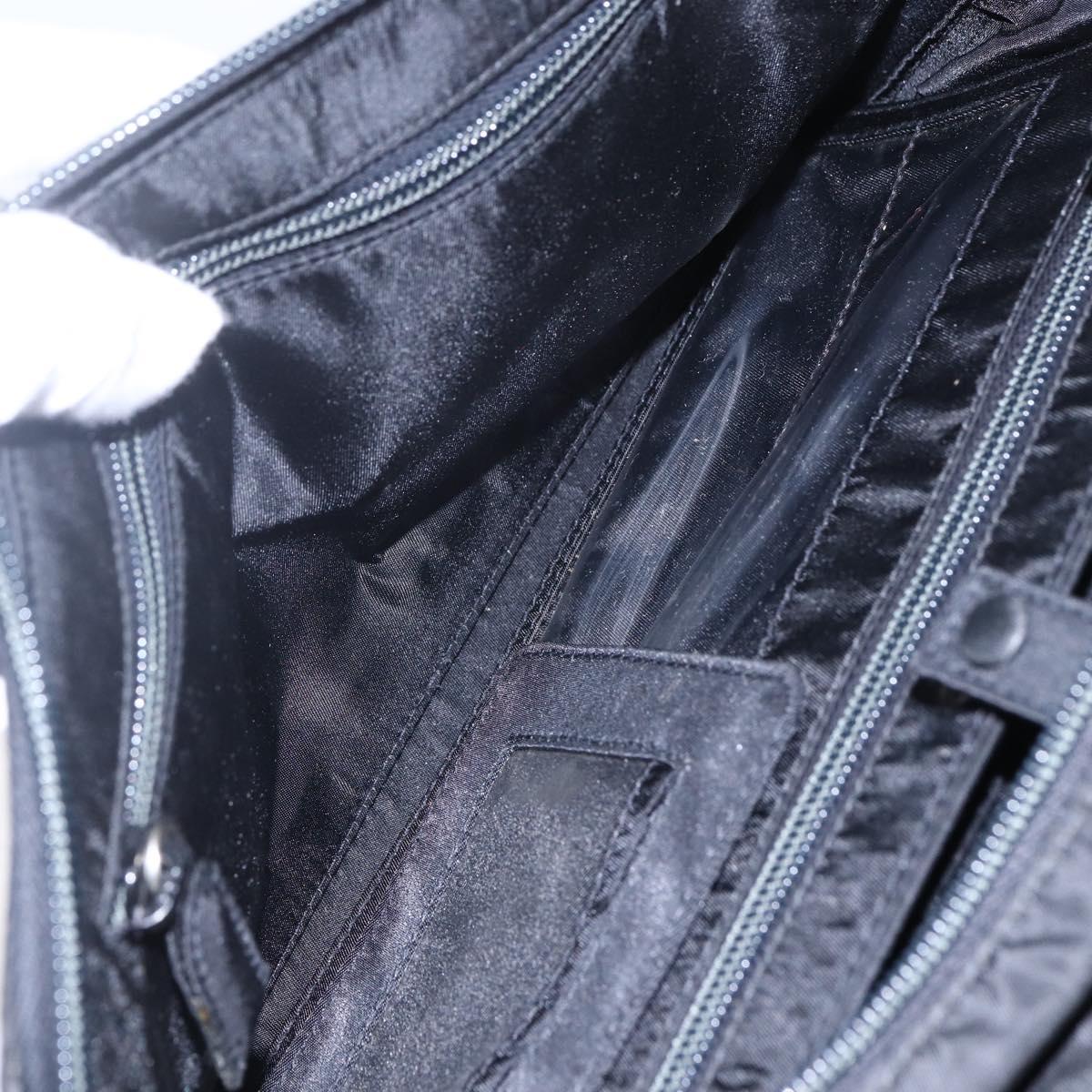 PRADA Hand Bag Nylon Black Silver Auth bs31144