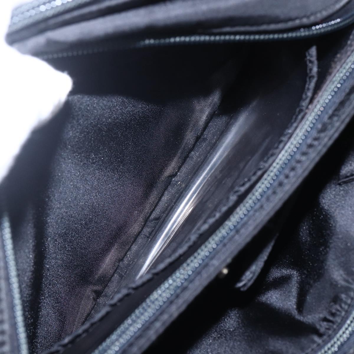 PRADA Hand Bag Nylon Black Silver Auth bs31144