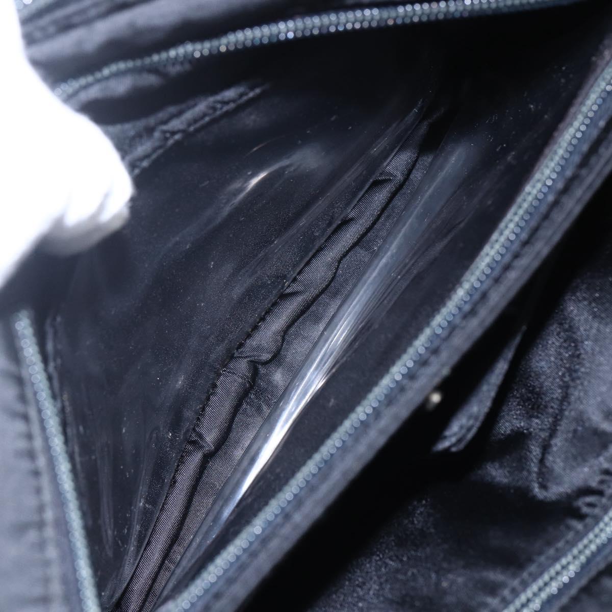 PRADA Hand Bag Nylon Black Silver Auth bs31144