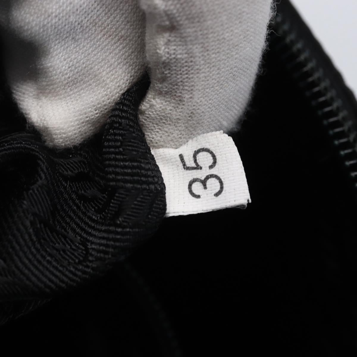 PRADA Hand Bag Nylon Black Silver Auth bs31144