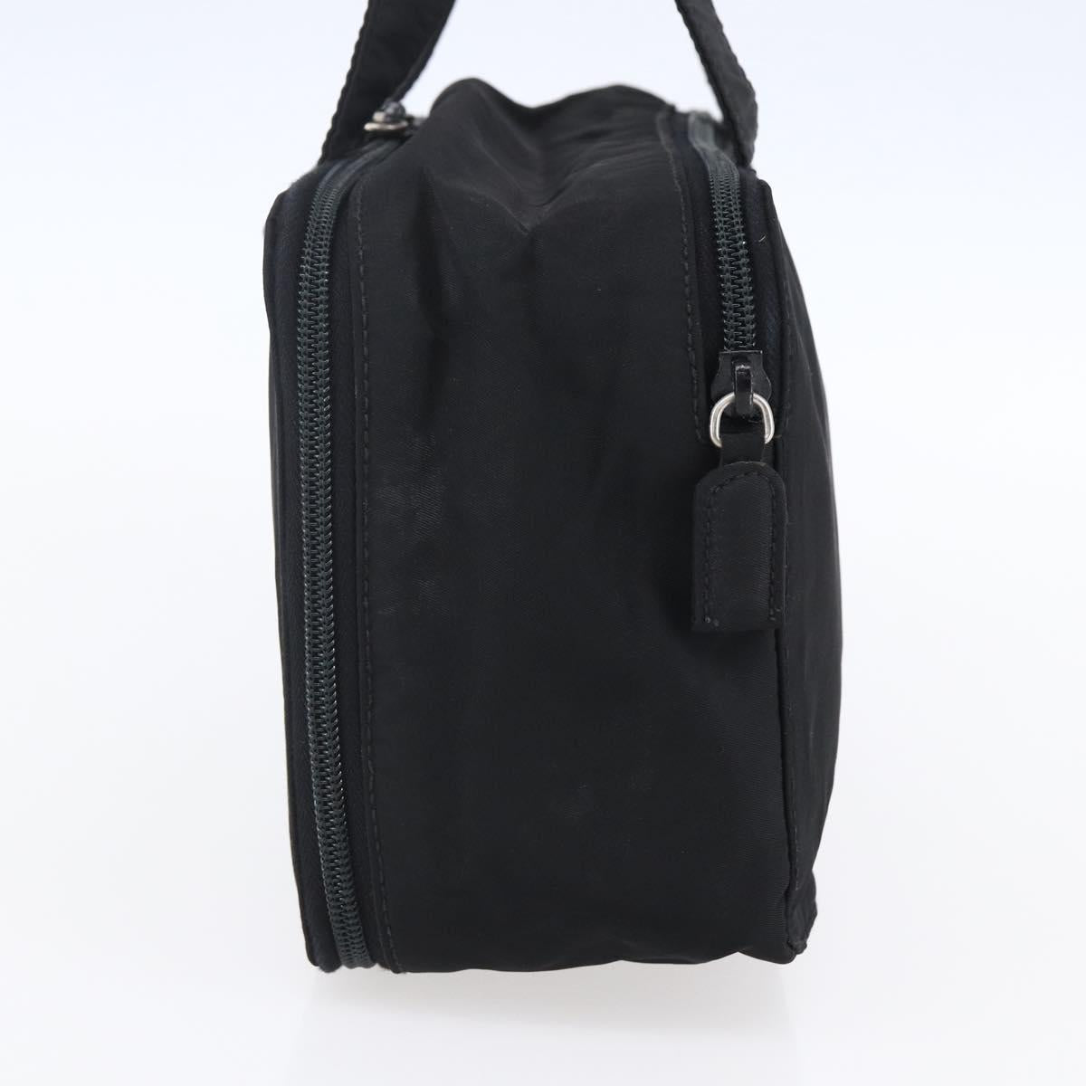 PRADA Hand Bag Nylon Black Silver Auth bs31144
