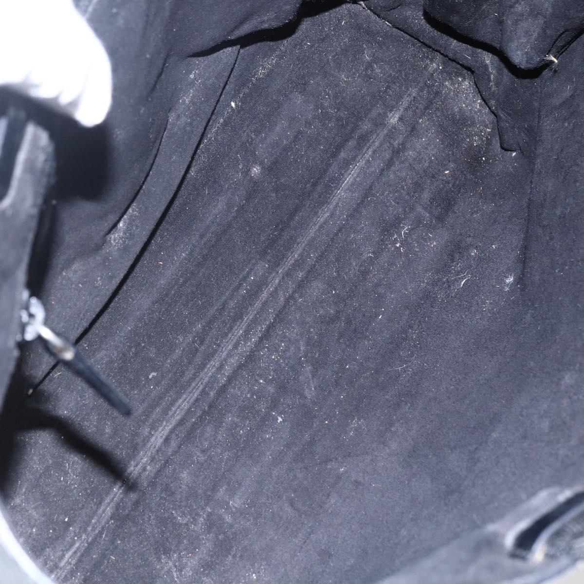 PRADA Hand Bag Leather Black Silver Auth bs31147