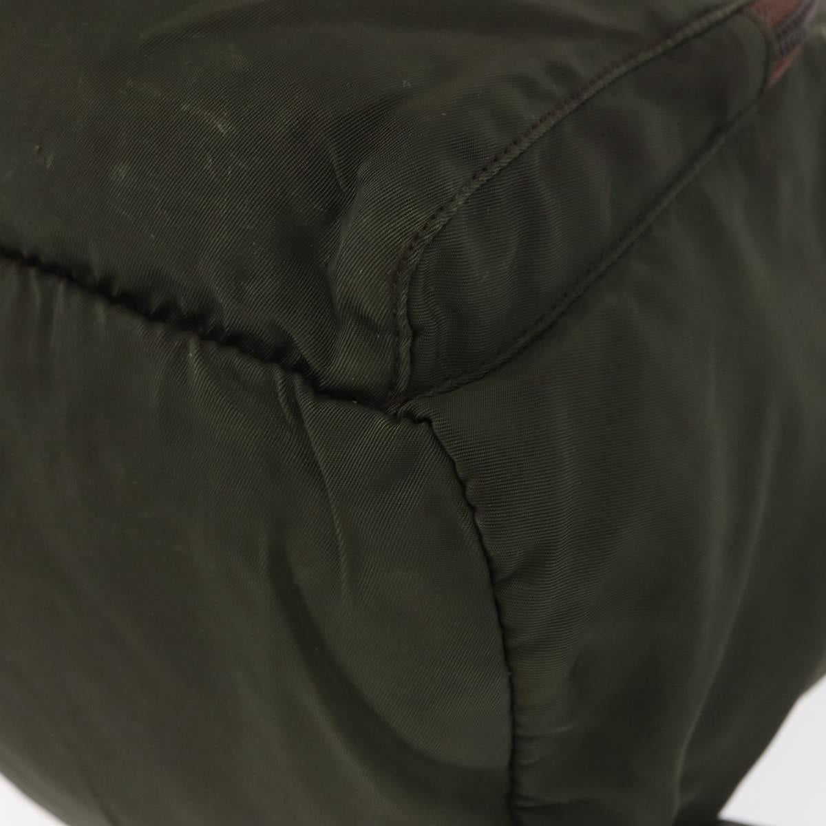 PRADA Backpack Nylon Khaki Silver Auth bs31148