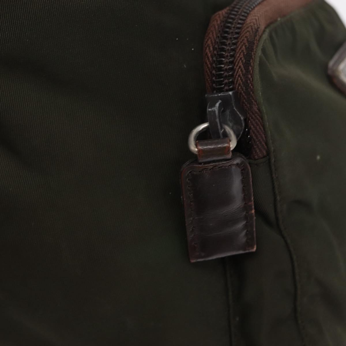 PRADA Backpack Nylon Khaki Silver Auth bs31148