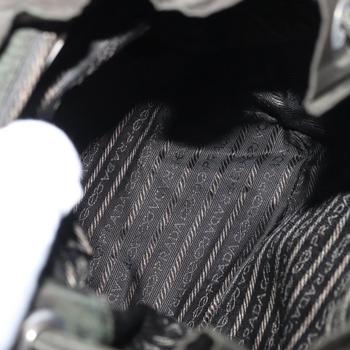 PRADA Backpack Nylon Khaki Silver Auth bs31148