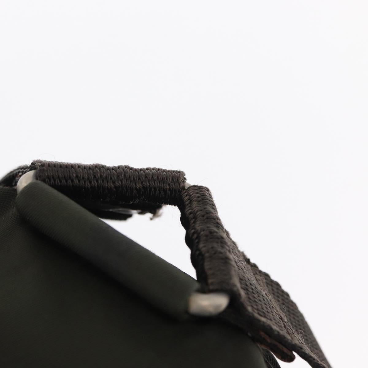 PRADA Backpack Nylon Khaki Silver Auth bs31148