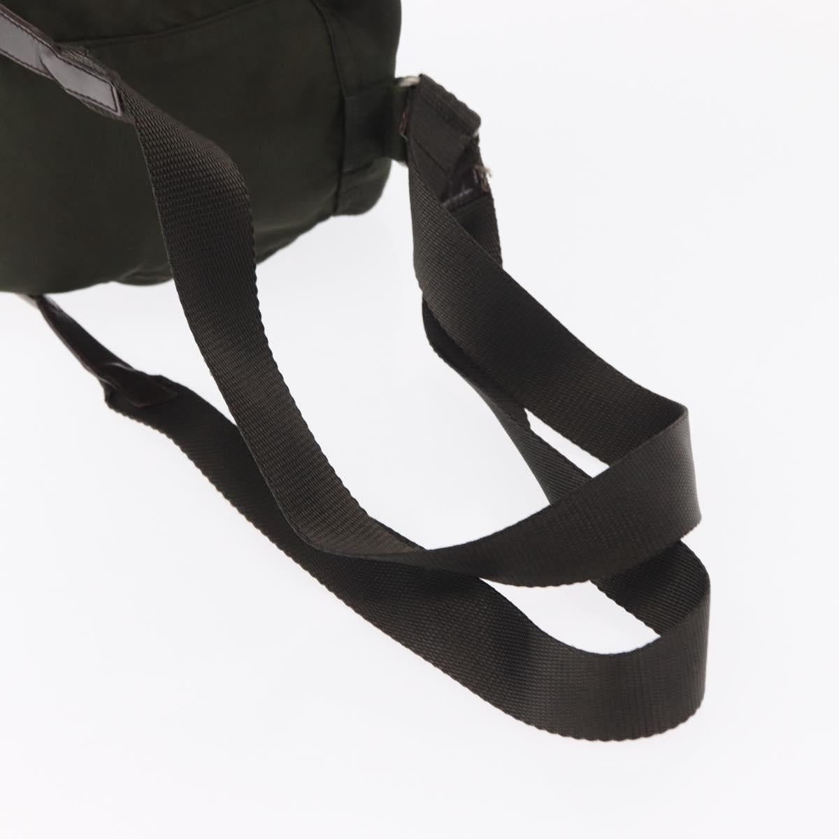 PRADA Backpack Nylon Khaki Silver Auth bs31148