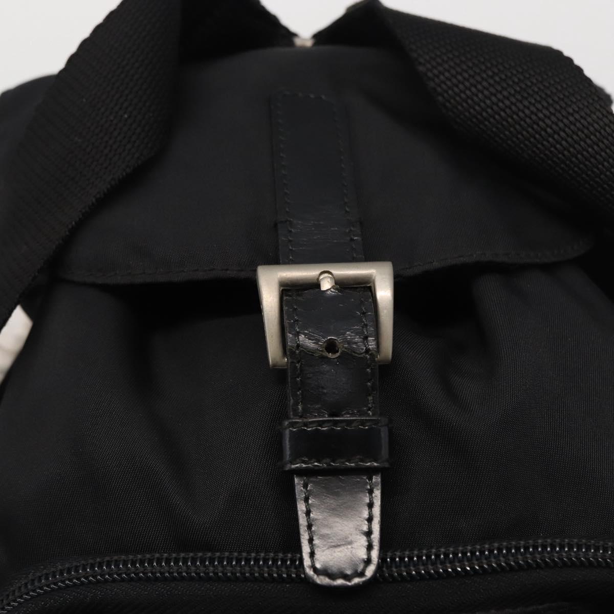 PRADA Backpack Nylon Black Silver Auth bs31149