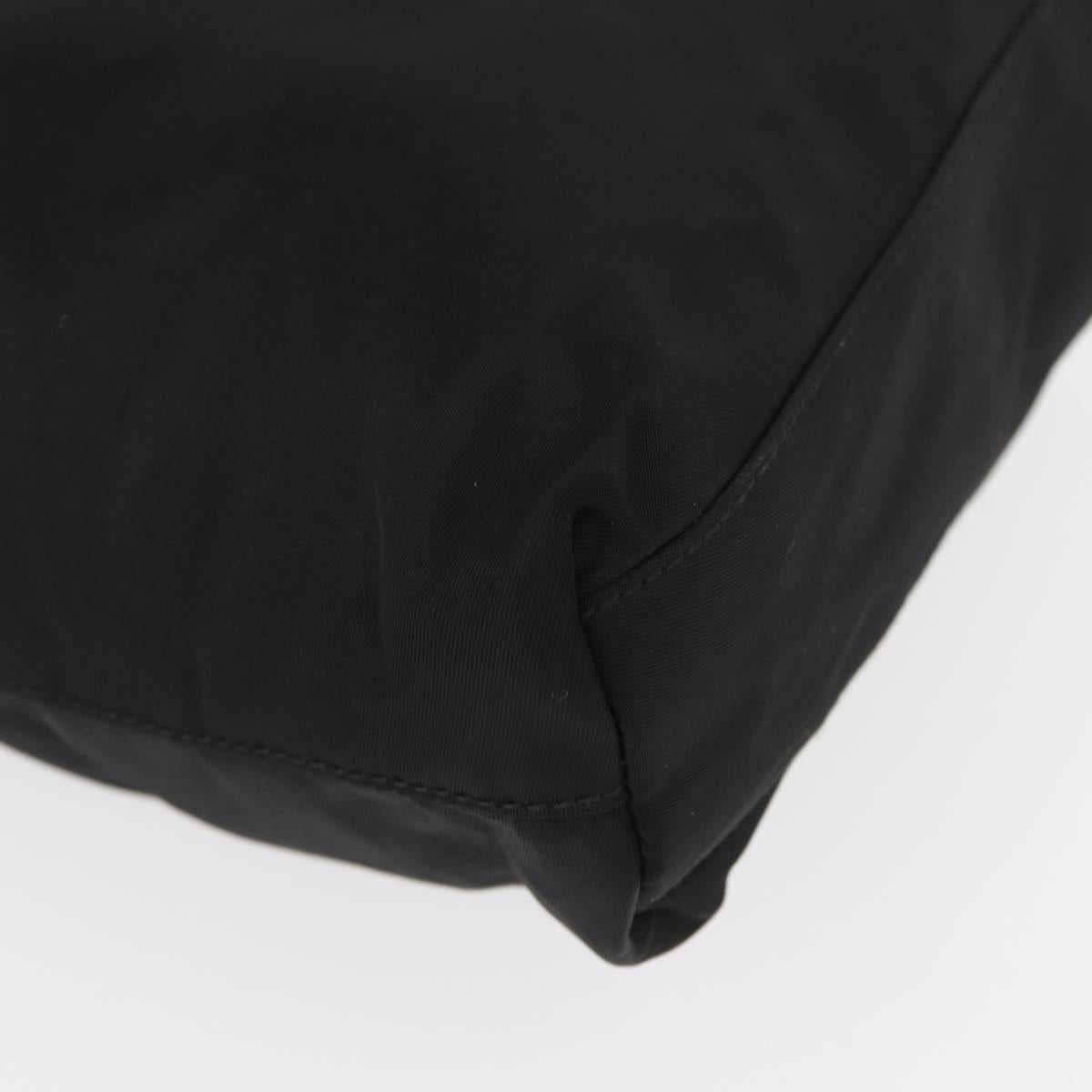 PRADA Hand Bag Nylon Black Silver Auth bs31159