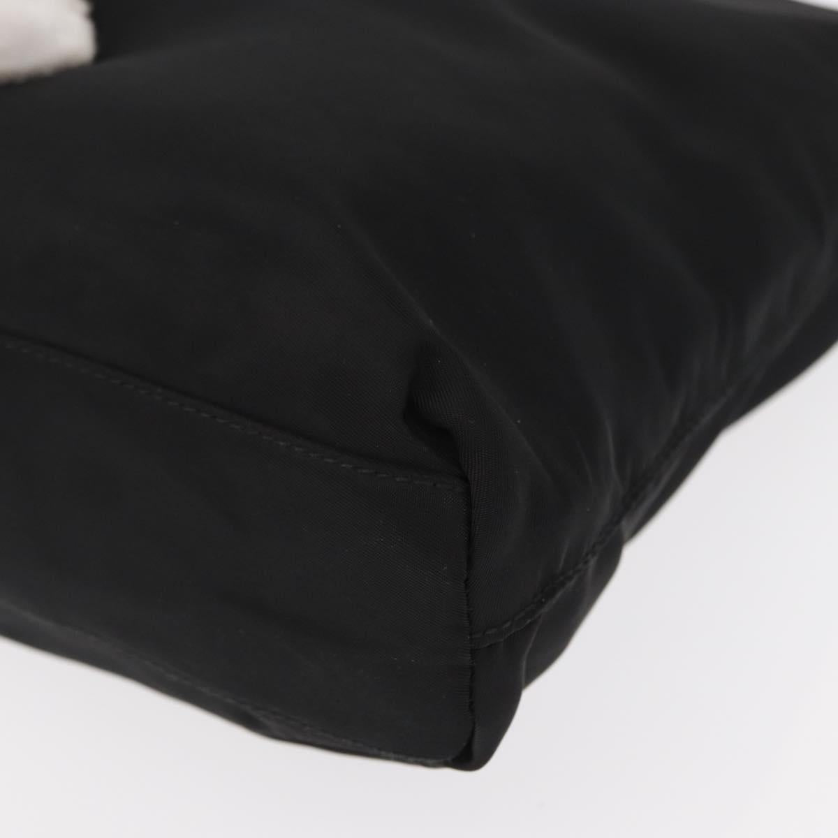 PRADA Hand Bag Nylon Black Silver Auth bs31159