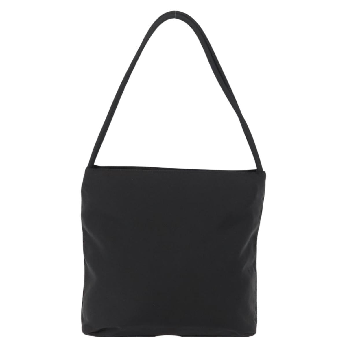 PRADA Hand Bag Nylon Black Silver Auth bs31159