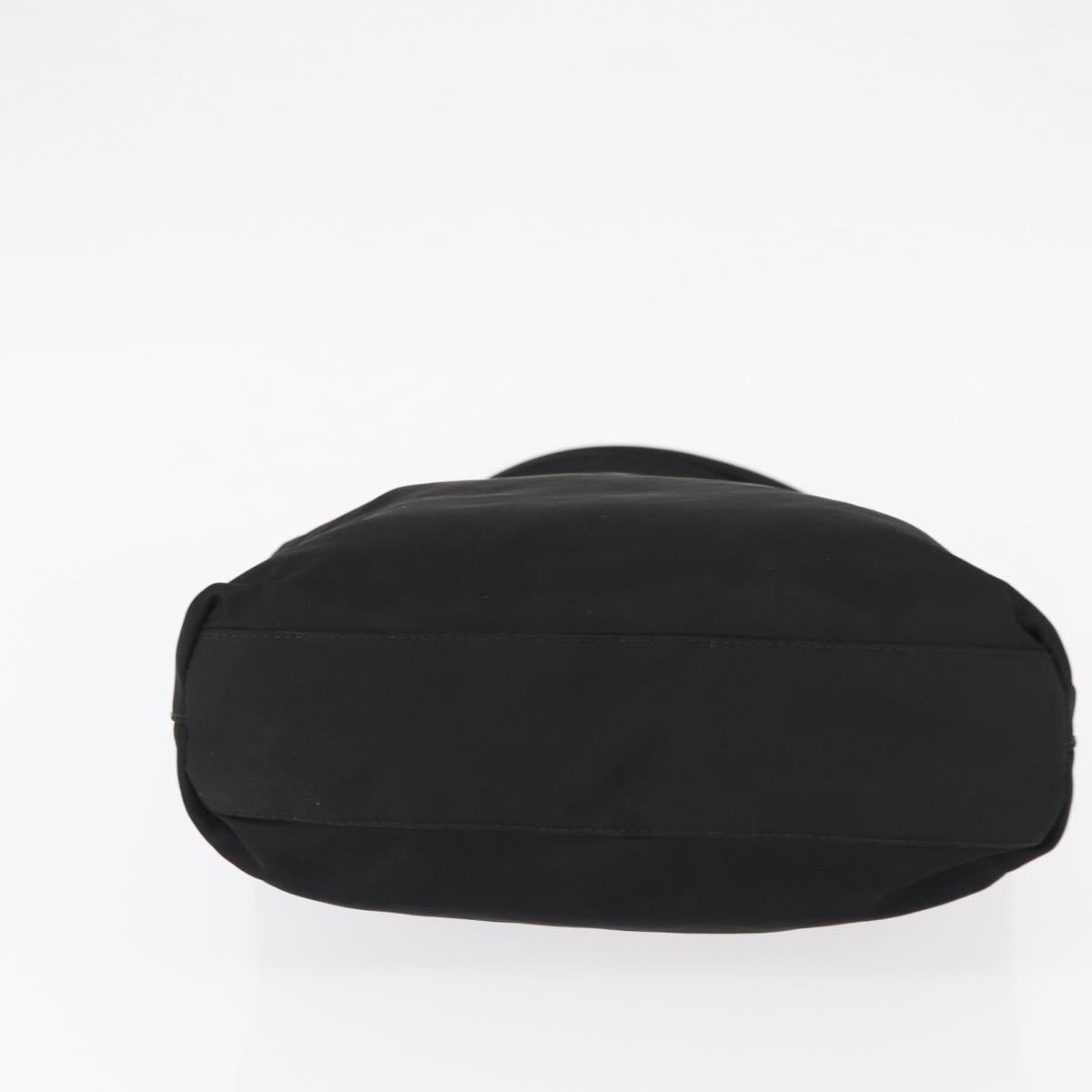 PRADA Hand Bag Nylon Black Silver Auth bs31159