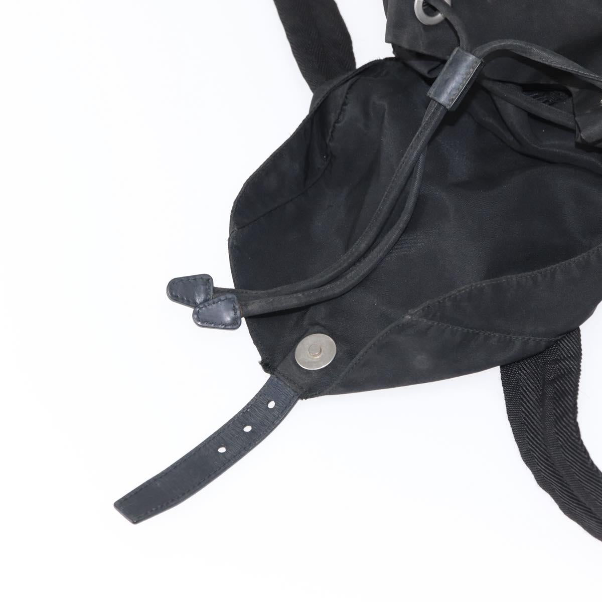 PRADA Backpack Nylon Black Silver Auth bs31160