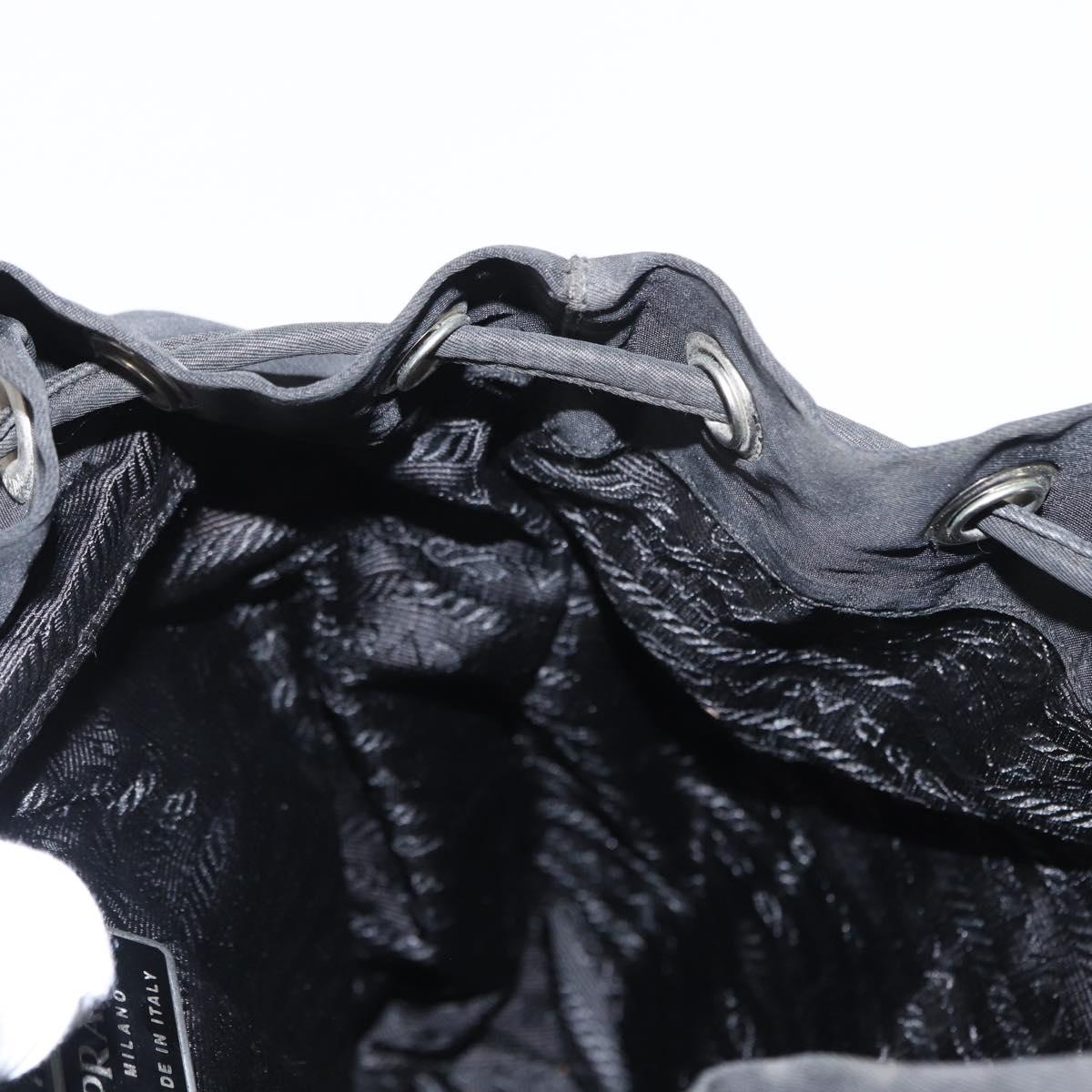 PRADA Backpack Nylon Black Silver Auth bs31160