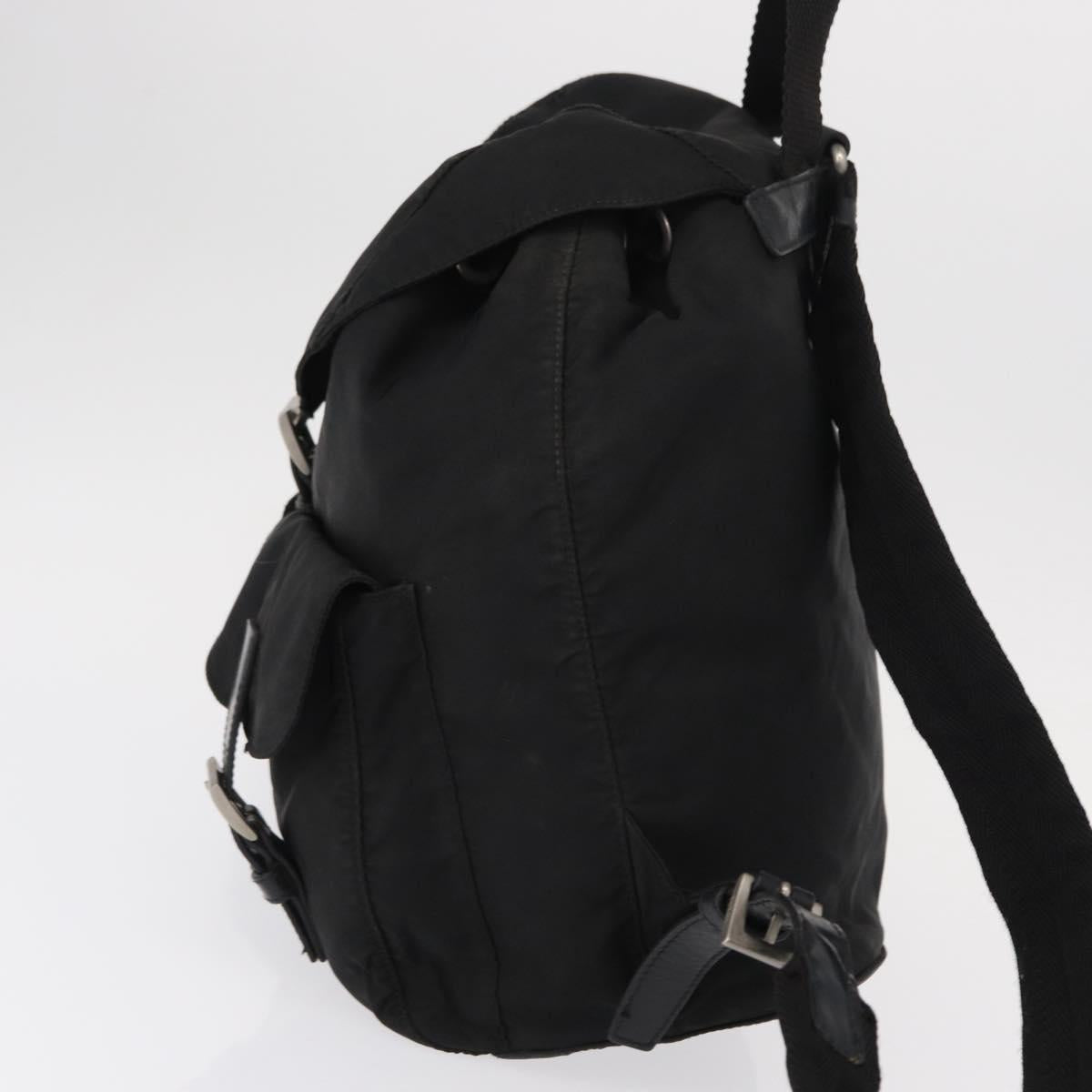 PRADA Backpack Nylon Black Silver Auth bs31160