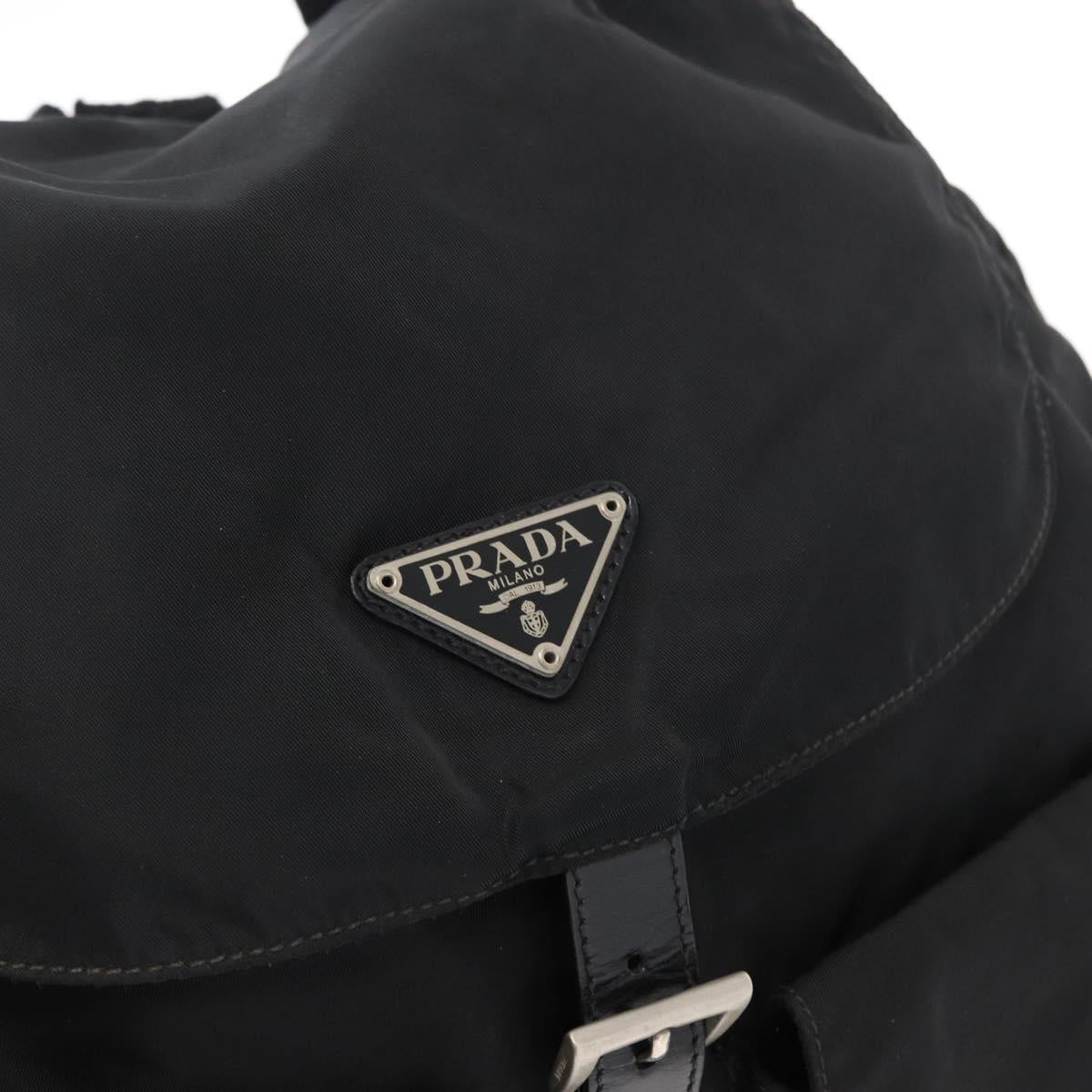 PRADA Backpack Nylon Black Silver Auth bs31164