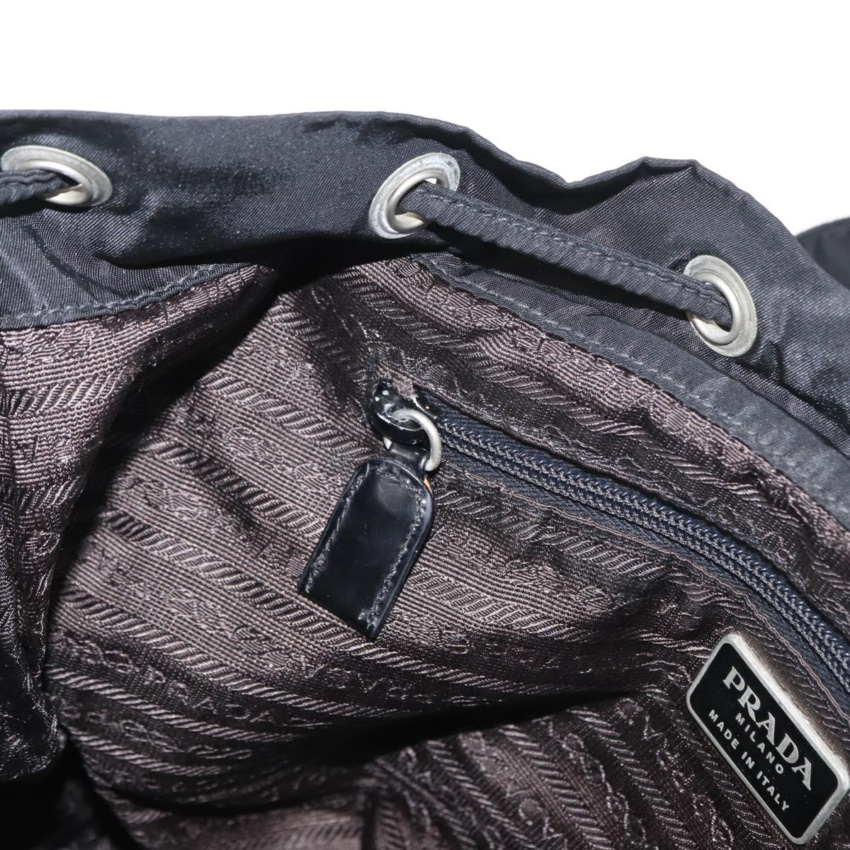 PRADA Backpack Nylon Black Silver Auth bs31164