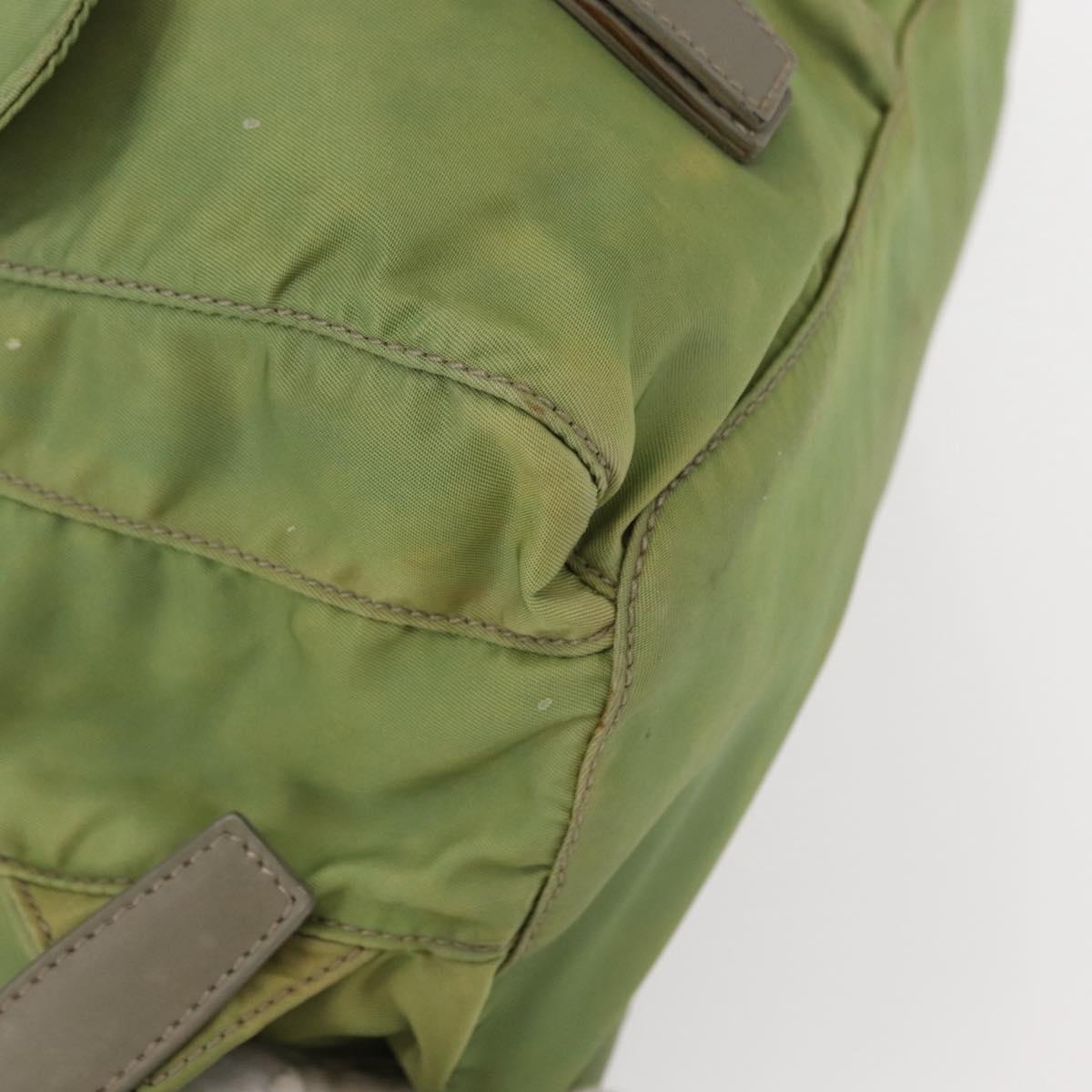 PRADA Backpack Nylon Green Silver Auth bs31165