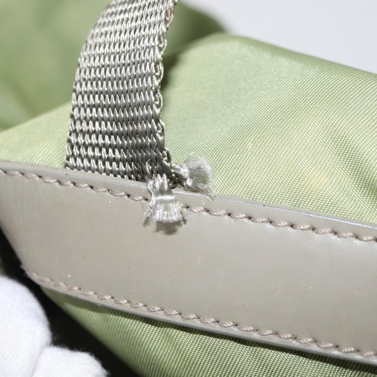 PRADA Backpack Nylon Green Silver Auth bs31165