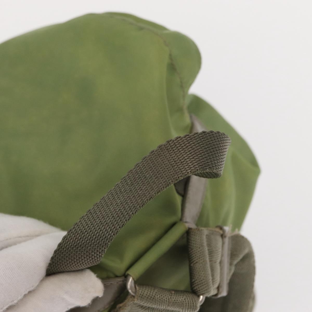 PRADA Backpack Nylon Green Silver Auth bs31165