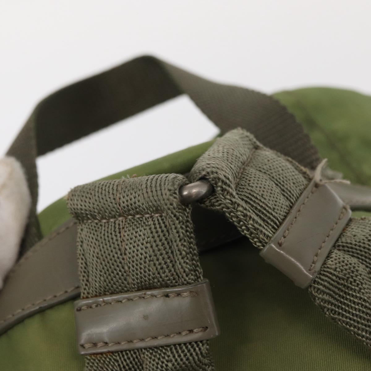 PRADA Backpack Nylon Green Silver Auth bs31165