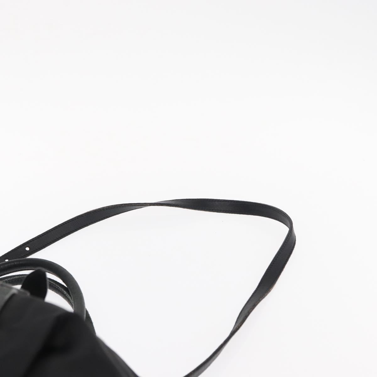 PRADA Tote Bag Nylon Leather 2way Black Gold Auth bs31167