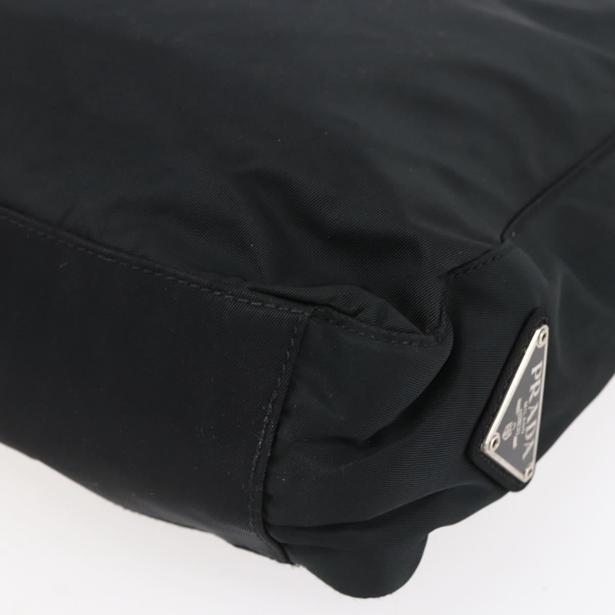 PRADA Shoulder Bag Nylon Black Silver Auth bs31168