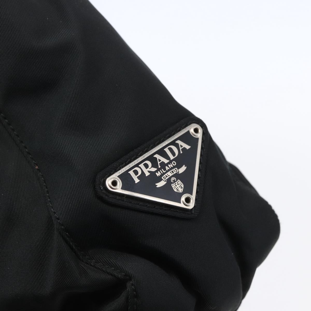 PRADA Shoulder Bag Nylon Black Silver Auth bs31168