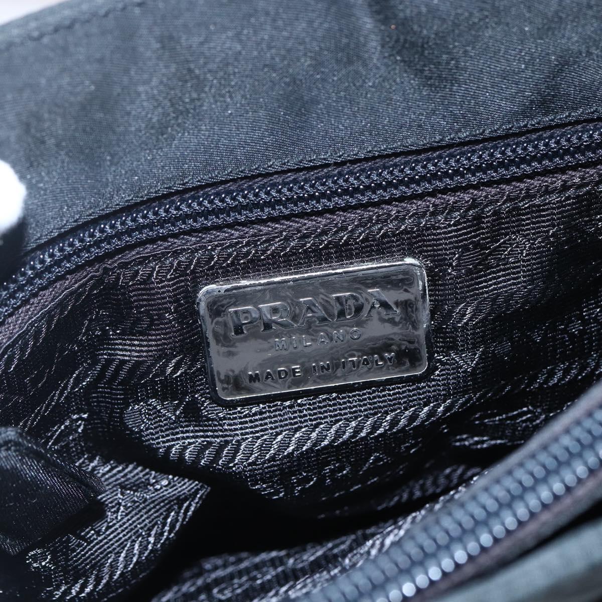 PRADA Shoulder Bag Nylon Black Silver Auth bs31168