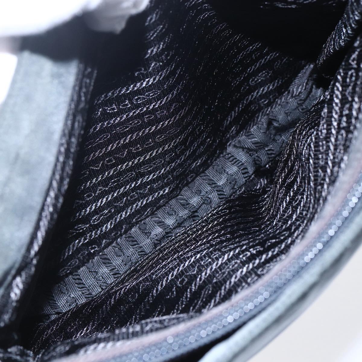 PRADA Shoulder Bag Nylon Black Silver Auth bs31168