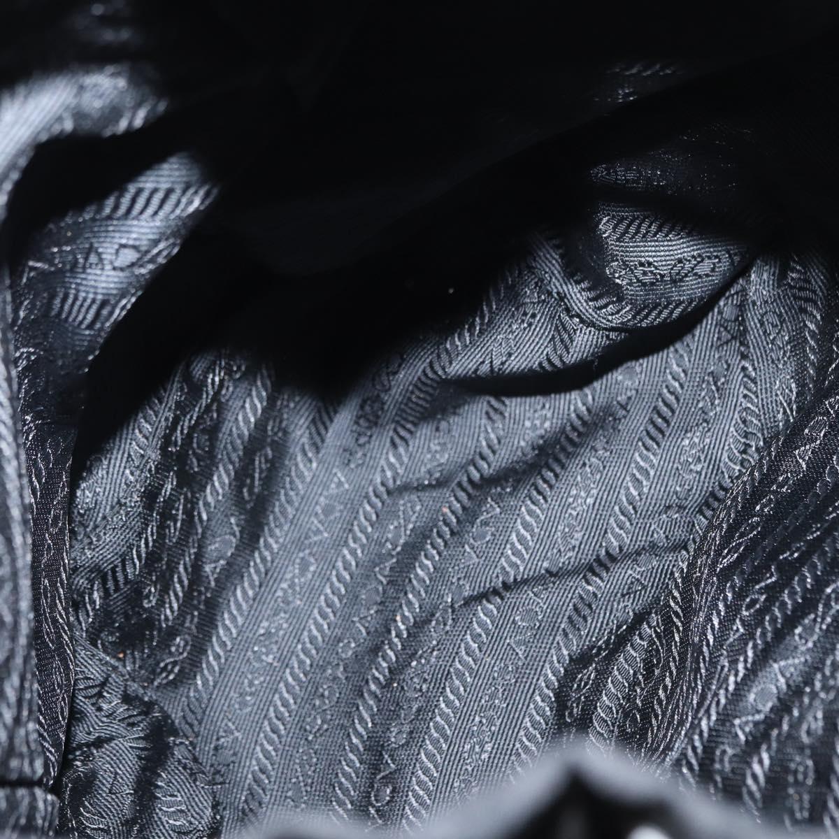 PRADA Backpack Nylon Black Silver Auth bs31169