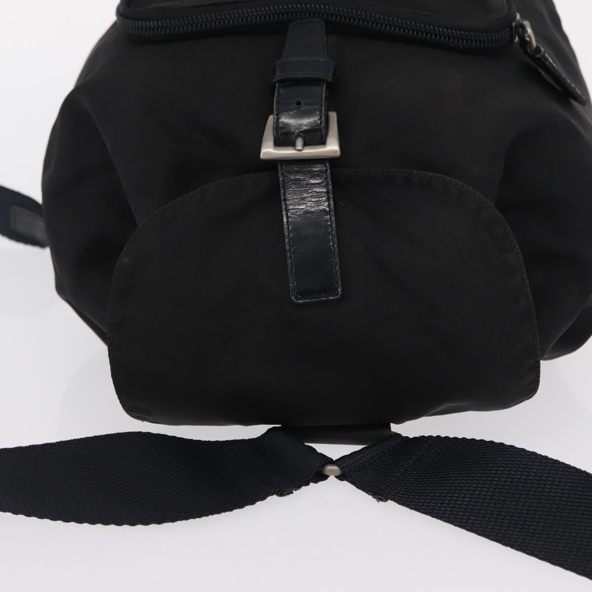 PRADA Backpack Nylon Black Silver Auth bs31169