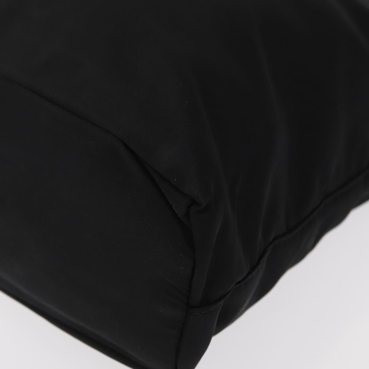 PRADA Tote Bag Nylon Black Silver Auth bs31170