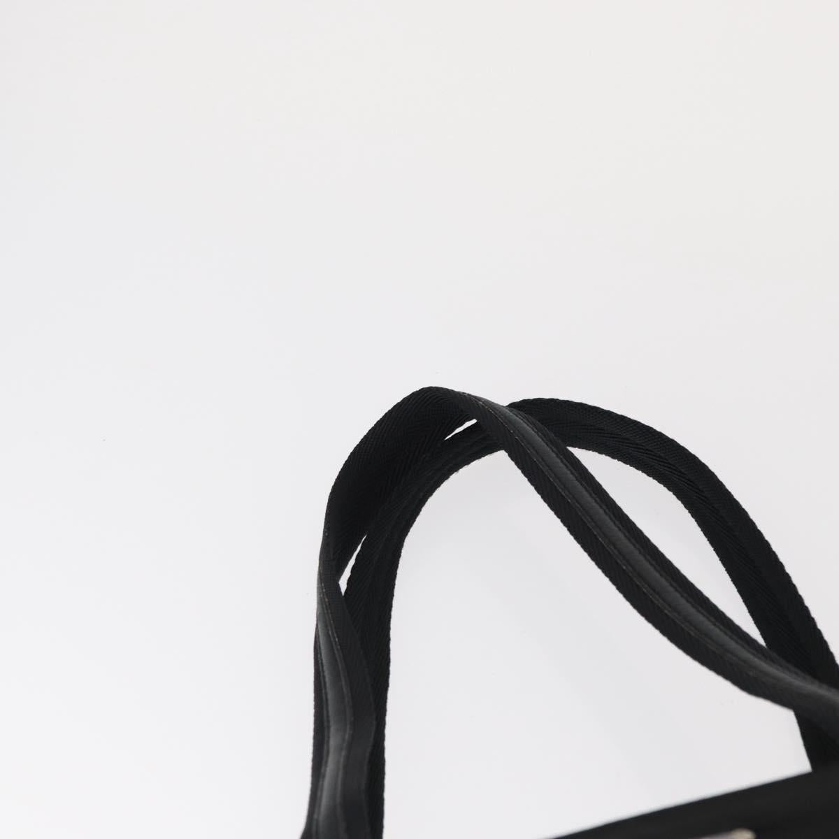 PRADA Tote Bag Nylon Black Silver Auth bs31170
