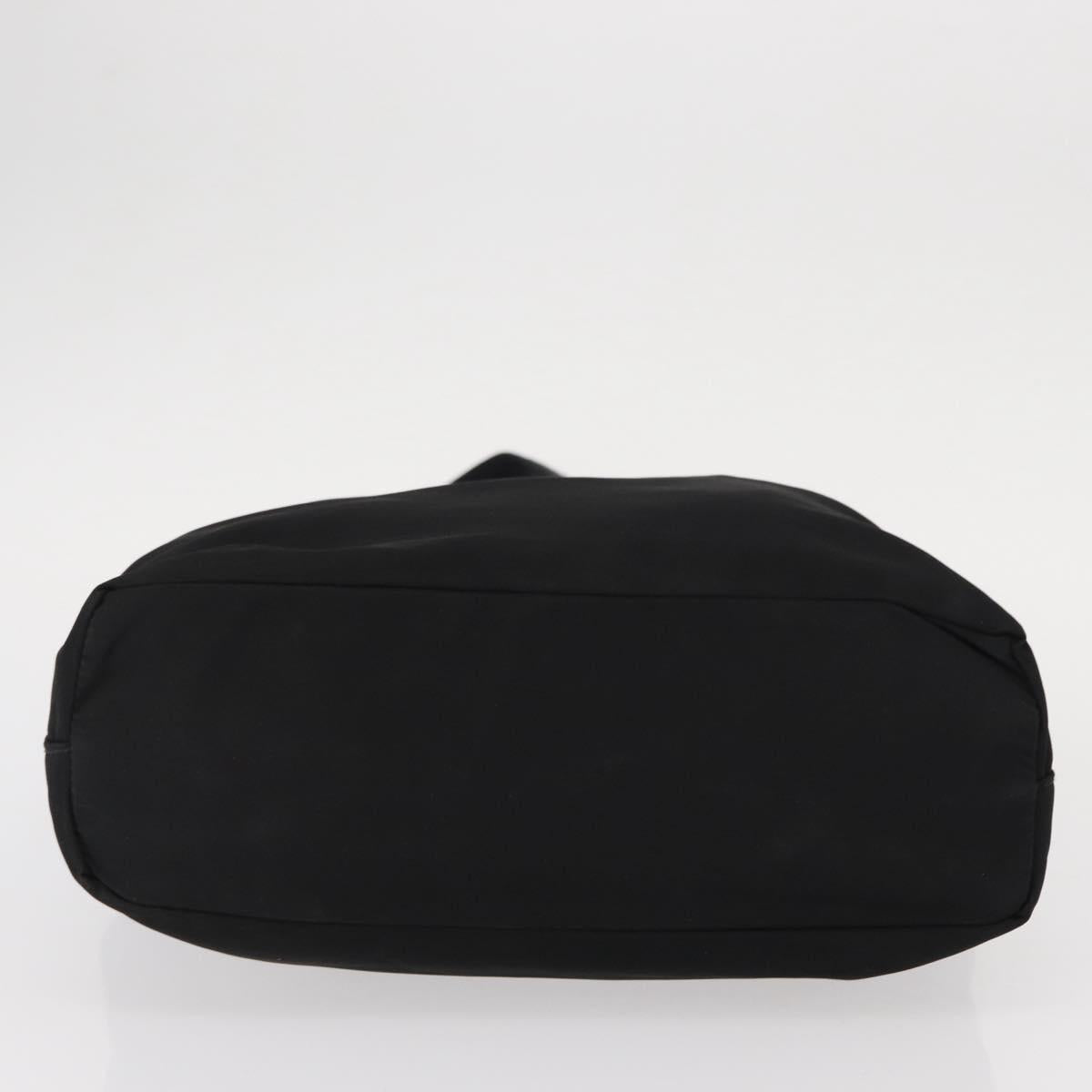 PRADA Tote Bag Nylon Black Silver Auth bs31170