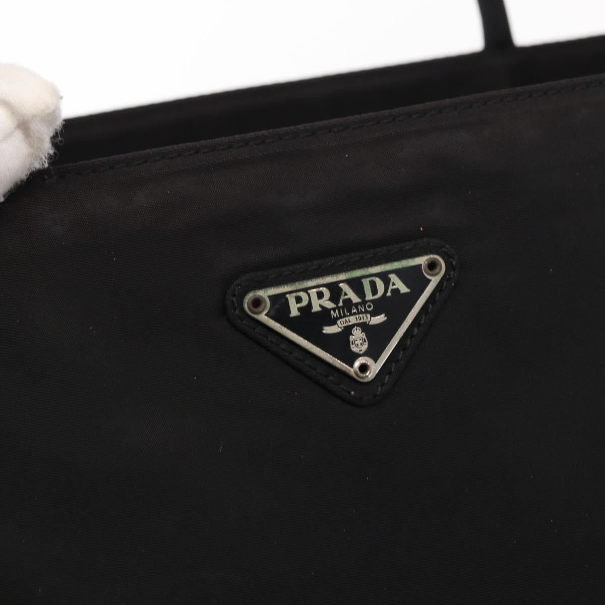 PRADA Shoulder Bag Nylon Black Silver Auth bs31171