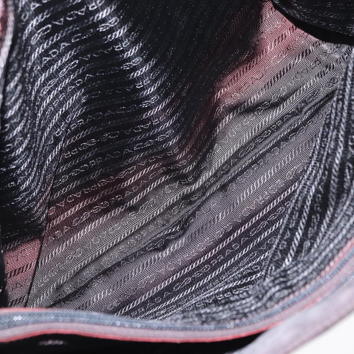 PRADA Shoulder Bag Nylon Black Silver Auth bs31171