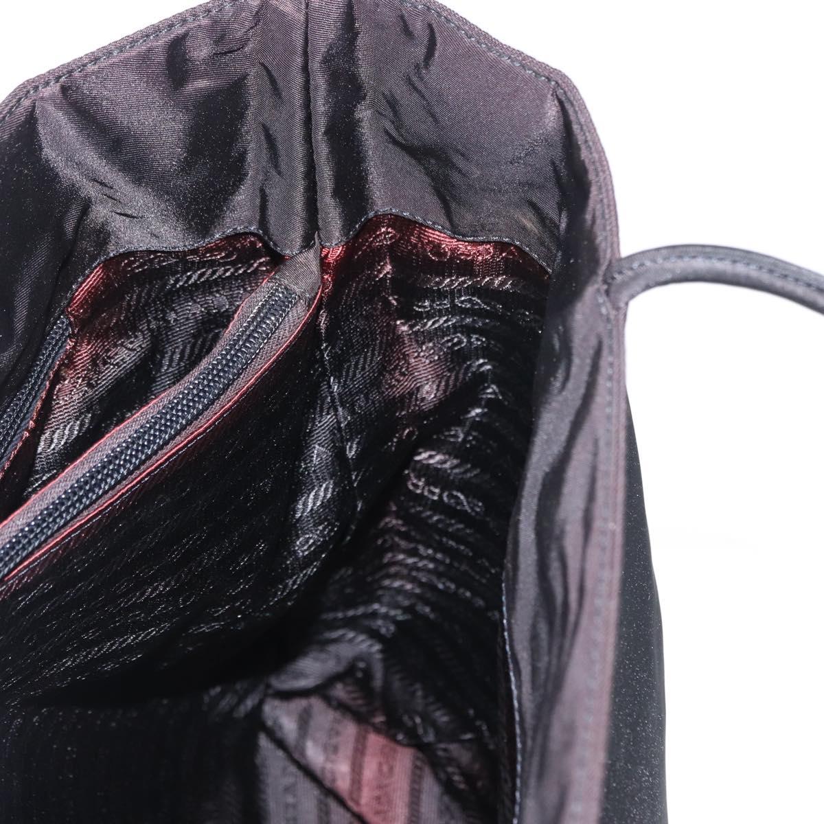 PRADA Shoulder Bag Nylon Black Silver Auth bs31171