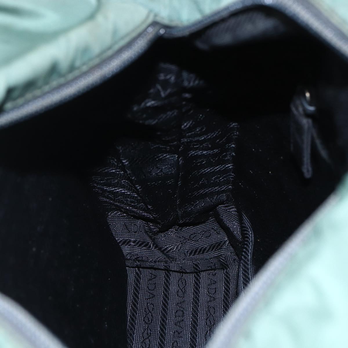 PRADA Tote Bag Nylon Khaki Silver Auth bs31174