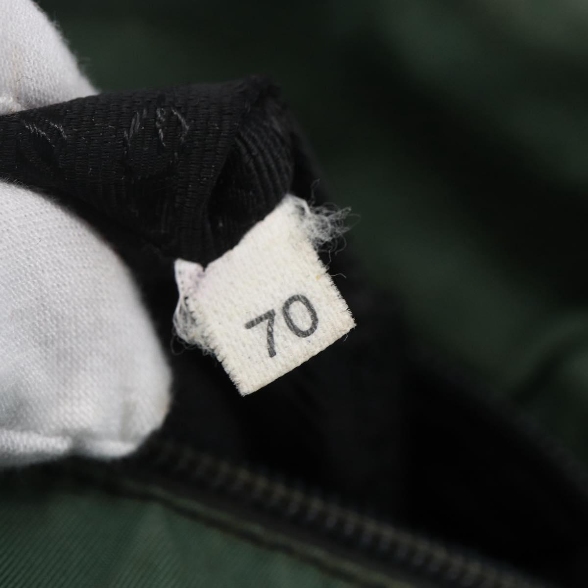 PRADA Tote Bag Nylon Khaki Silver Auth bs31174