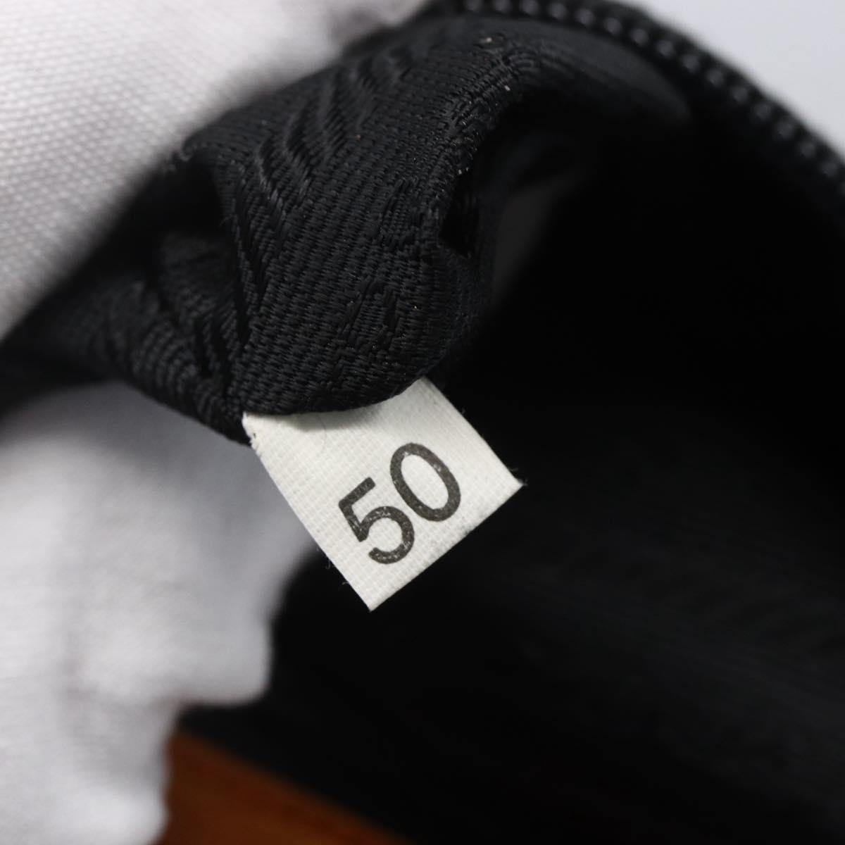 PRADA Chain Shoulder Bag Nylon Orange Gold Auth bs31177