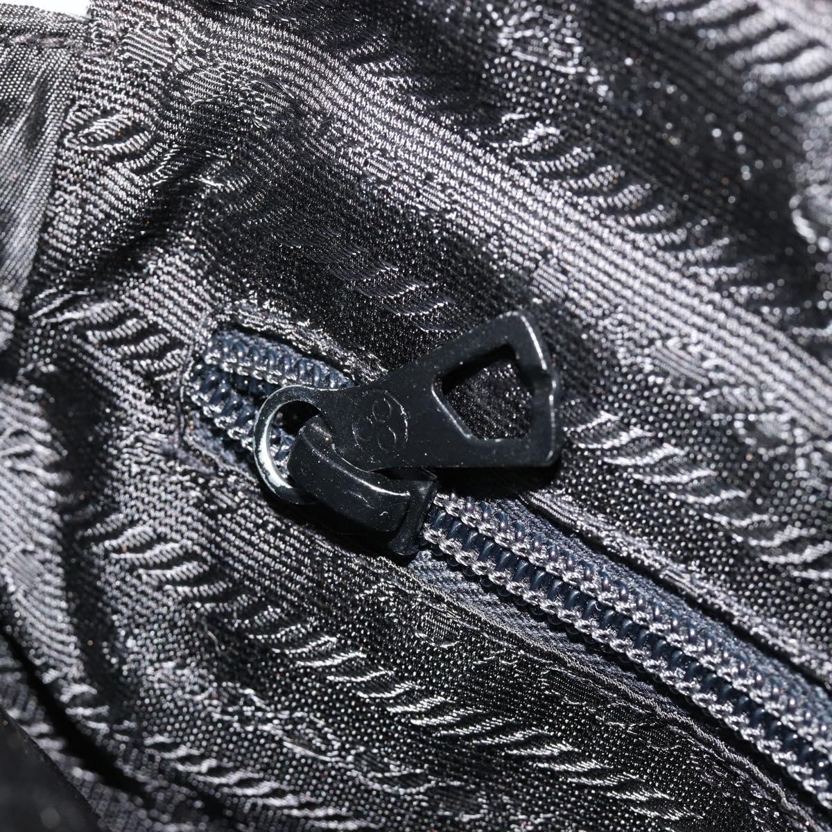PRADA Chain Shoulder Bag Nylon Black Gold Auth bs31178